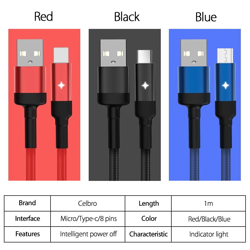 3 А Быстрая зарядка QC 3,0 светодиодный светильник Usb type C кабель Usb C кабель Быстрая зарядка для Xiaomi Mi A3 A2 9t cc9 samsung Galaxy A50 S10