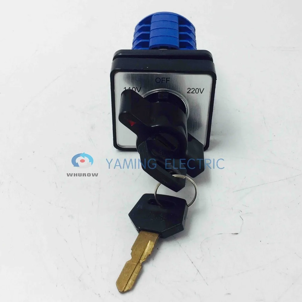 Yaming Электрический YMW26 20/4 20A 4 полюса 3 положения 110V OFF 220V с ключом универсальный