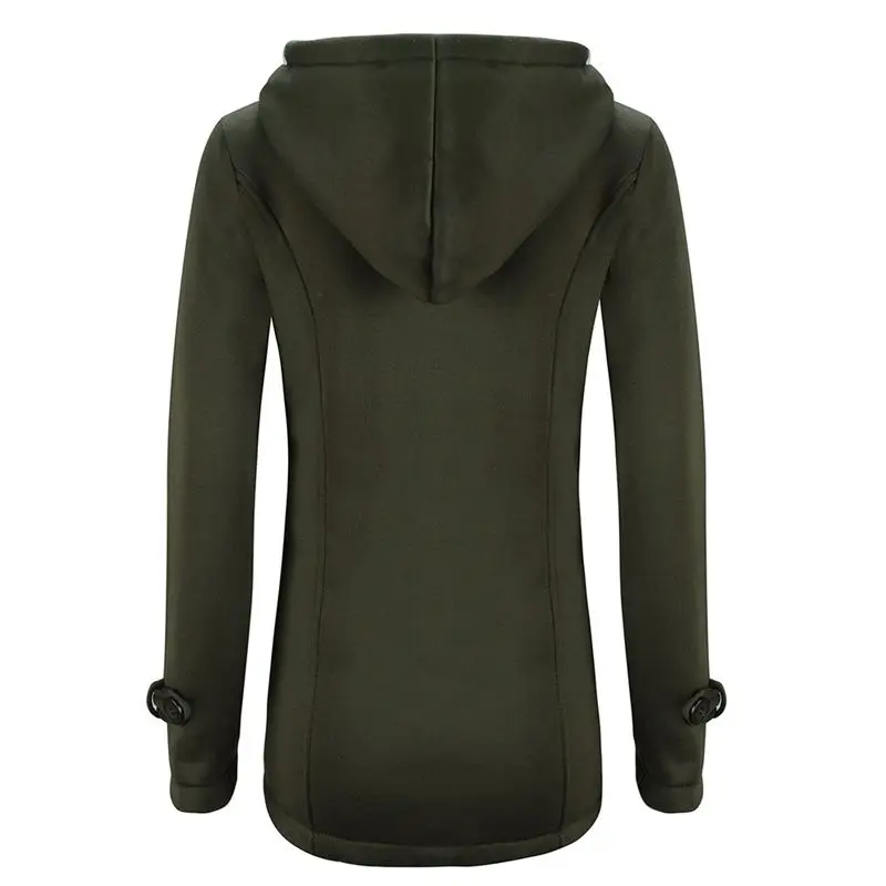 Женское демисезонное пальто с капюшоном и длинным рукавом на молнии|coat overcoat|duffle
