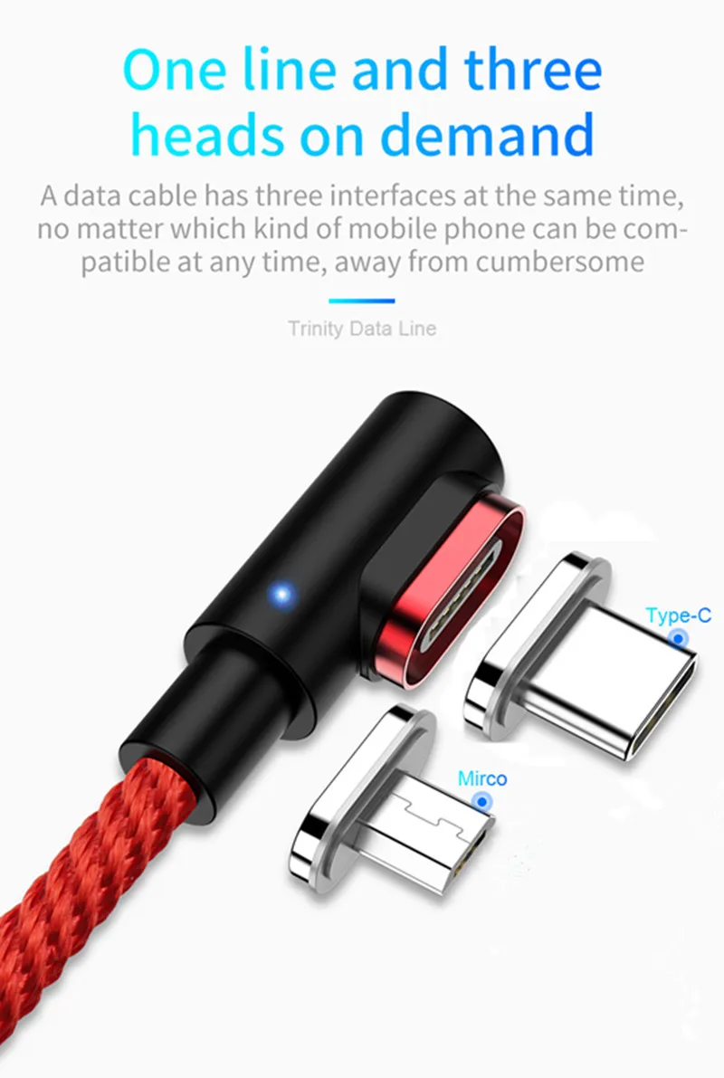 Магнитный Micro USB кабель для IPhone samsung type-C зарядный Магнитный зарядный адаптер usb type C