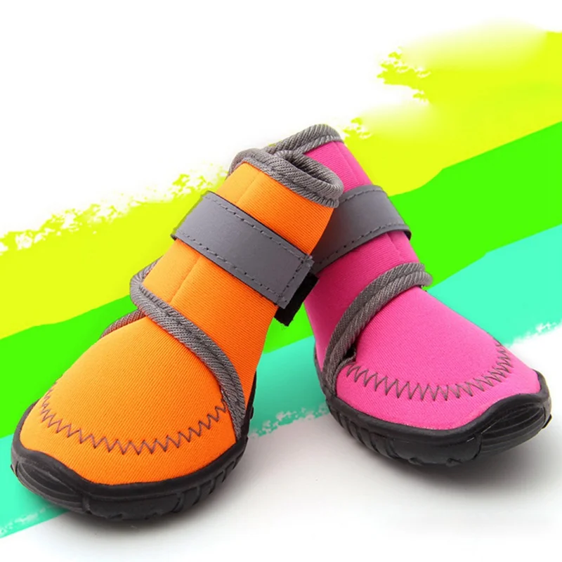 4Pcs Shoes For Dogs Winter Waterproof Four Sides Bombs Candy Color Dog