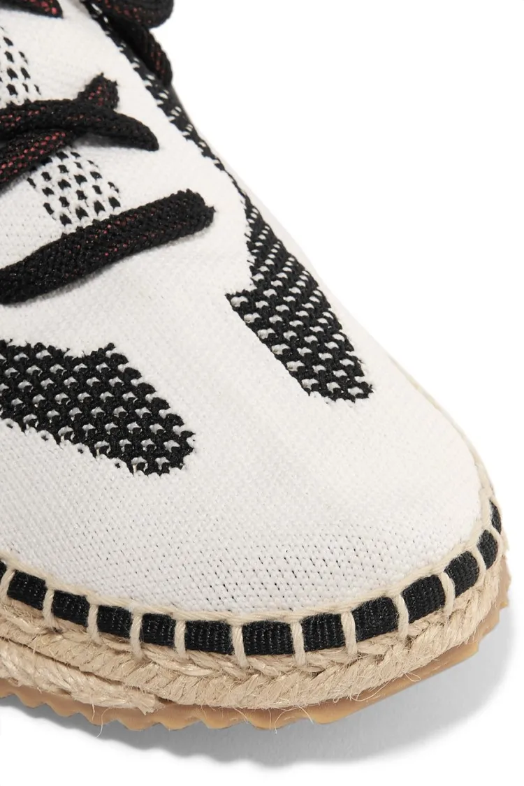 Женские Стрейчевые кроссовки Svonces дизайнерские вязаные Espadrilles плетеные туфли на
