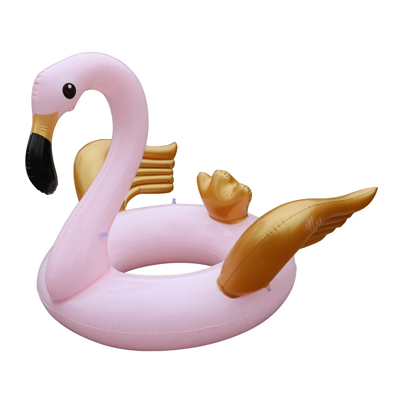 Rooxin 120cm Flamingo Inflatable Circle Pool Float Women Swimming Ring Lifebuoy Floating Bed Summer Beach Pool Party Toys - Цвет: Pink Flamingo 120