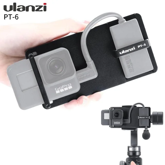 Ulanzi Pt-6 Gopro Vlog Piatto Con Il Mic Adattatore Per 3 Assi Del Giunto Cardanico Moza Mini S Smooth 4 Vimble 2 Vlogging Cassa Del Metallo Per Gopro