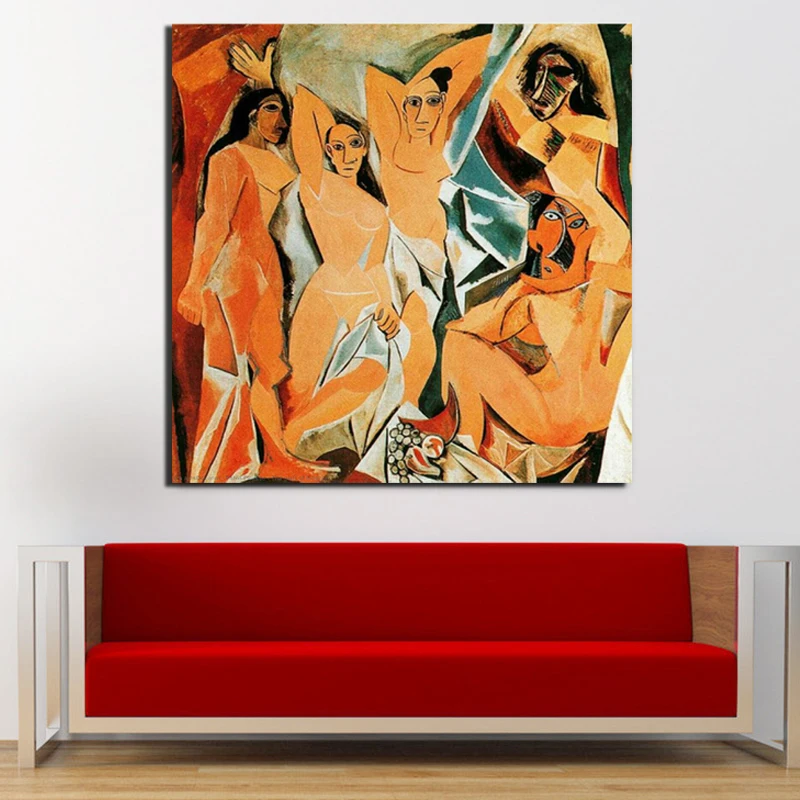 

Pablo Picasso The Girls Of Avignon Canvas Painting Print Living Room Home Decoration Artwork Modern Wall Art Oil Painting Poster