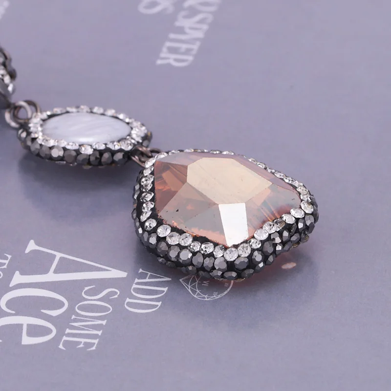 Sehuoran Shell Boho aretes de mujer Handmade Crystal Drop Earrings For Women Statement Earrings Fashion Jewelry Wholesale Gifts (6)