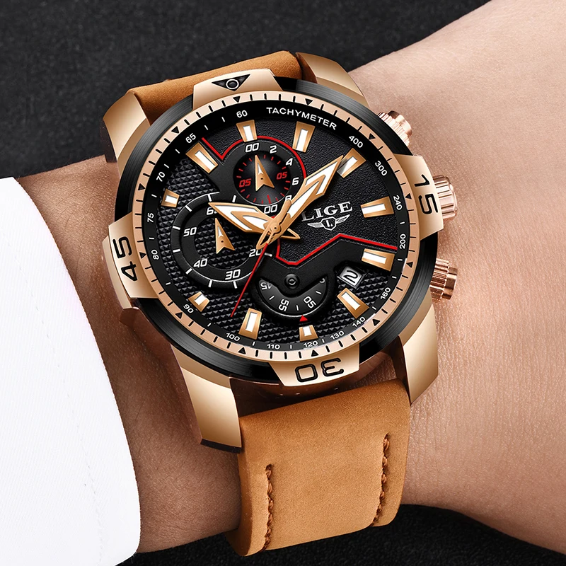 2019 LIGE Mens Watches Top Brand Luxury Men's Military Sports Watch Men Casual Leather Waterproof Quartz Clock Relogio Masculino 2019 LIGE Mens Watches Top Brand Luxury Men's Military Sports Watch Men Casual Leather Waterproof Quartz Clock Relogio Masculino