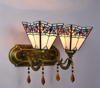 

tiffany fashion European style wall lamp Baroque Bohemia mirror light rustic bed-lighting lamps