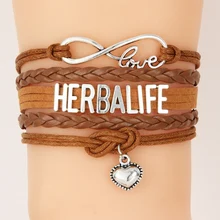 NCRHGL Бесконечная любовь браслет с надписью herbalife браслеты сердце Шарм Плетенный из искусственной кожи браслет горячие ювелирные изделия для мужчин женщин Прямая