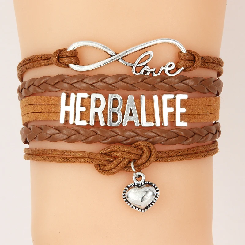 Браслет NCRHGL Infinity love HERBALIFE браслеты в виде сердца с шармами плетеный браслет из