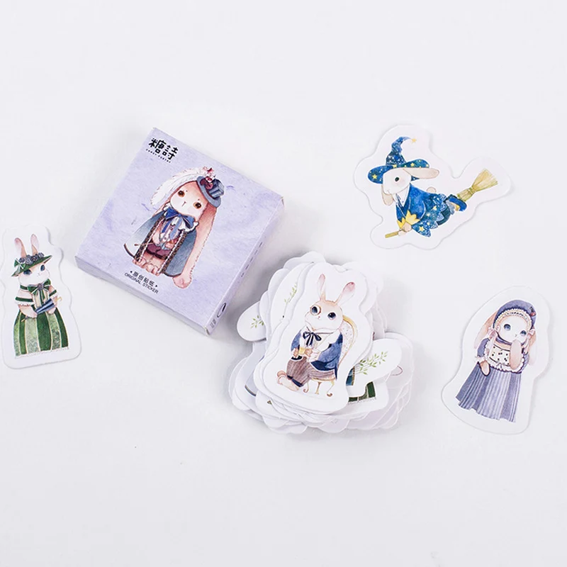 

45 pcs/lot cute Alice Rabbit mini paper sticker decoration DIY album diary planner scrapbooking label sticker kawaii stationery