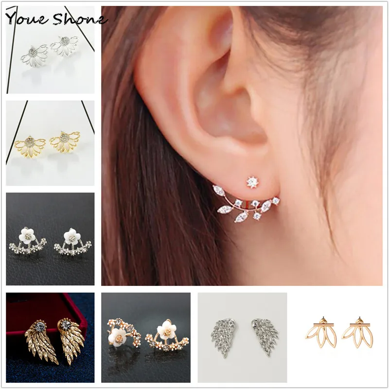 

2018 New Romantic Love Earrings Gold and Silver Stud Earring Women's Fashion oorbellen Jewelry Accessories For Women