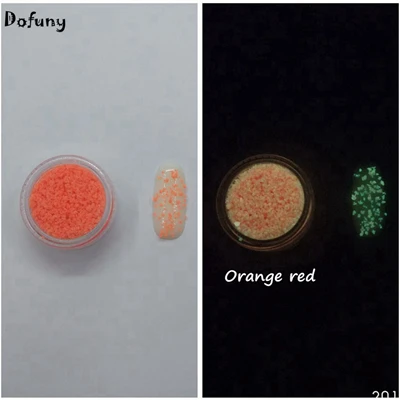 Orange red 3D дизайн ногтей DIY украшение светящийся акриловый светится в темноте фосфоресцирующий блеск песок частицы граффити вечерние стены - Цвет: Orange red