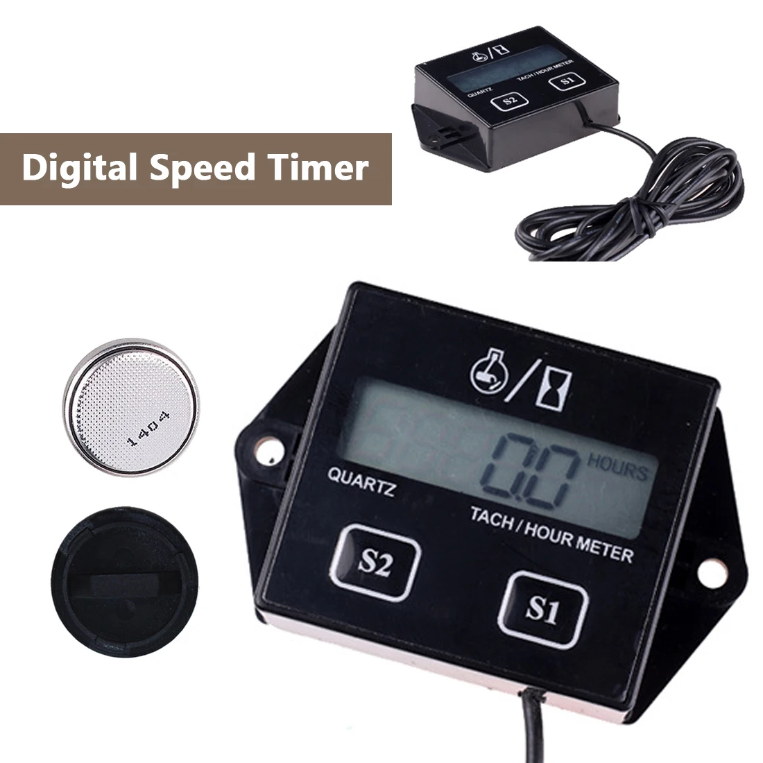Buy Digital Tachometer Engine Tach Hour Meter Gauge