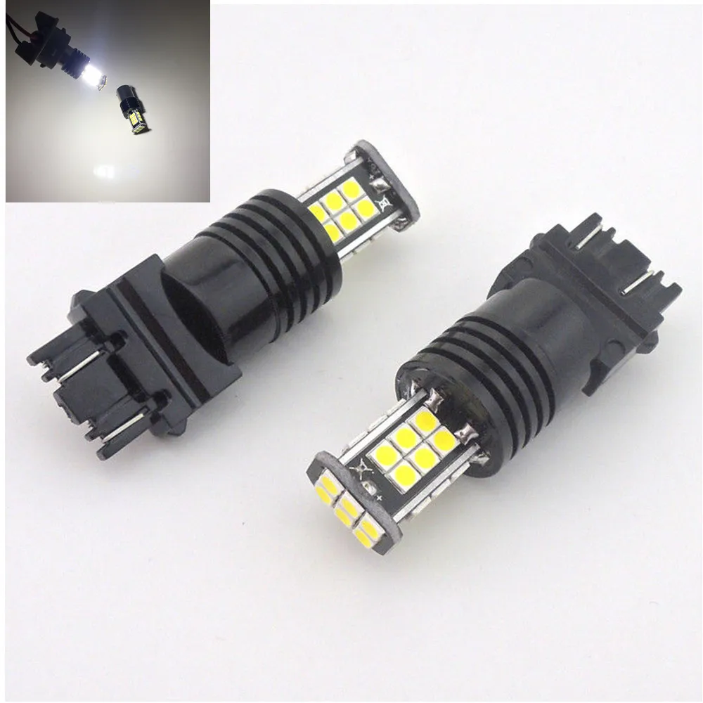 2 шт. T20 Led 7443 3157 PY27/7 Вт лампа W21W W21/5 Вт Led 24 3030 SMD Авто Обратный фонарь заднего хода автомобиля указатель поворота белый DC 12 В