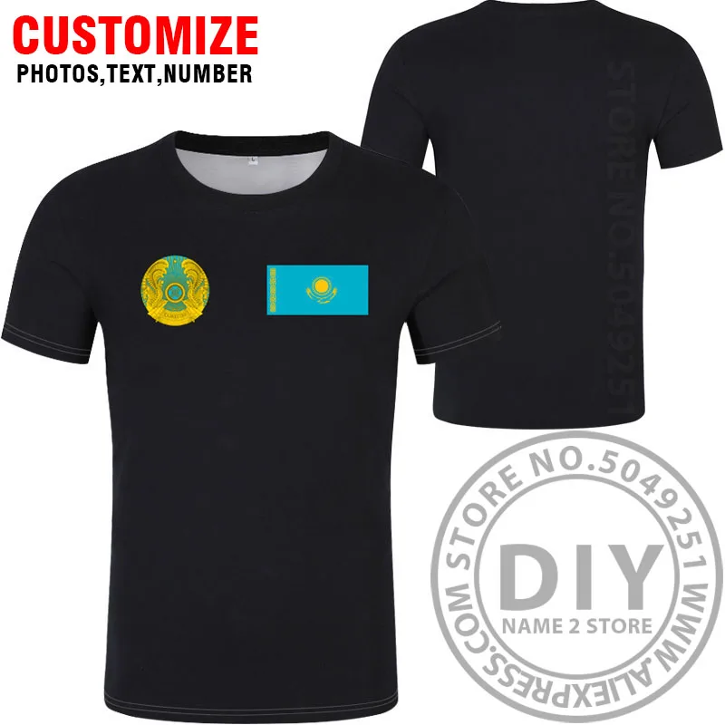 KAZAKHSTAN футболка diy на заказ с именем и номером Каз футболка Национальный флаг kz русский kazakh страна колледж принт Логотип Одежда - Цвет: Style 2