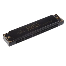 Kids Children Musical Instrument 32 Holes Metal Bee Harmonica Mouth Organ Black