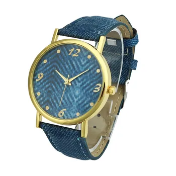 

Hot 2017 New Fashion Superior Women Men Denim Cloth Strap Bracelet Wrist Watch Unisex Analog Quartz Gift Levert Dropship