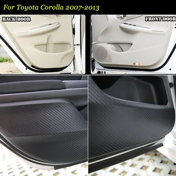 

Brand New 1 Set Interior 3D Carbon Fiber Doors Side Edge Anti-kick Protection Pad Sticker For Toyota Corolla 07-2013