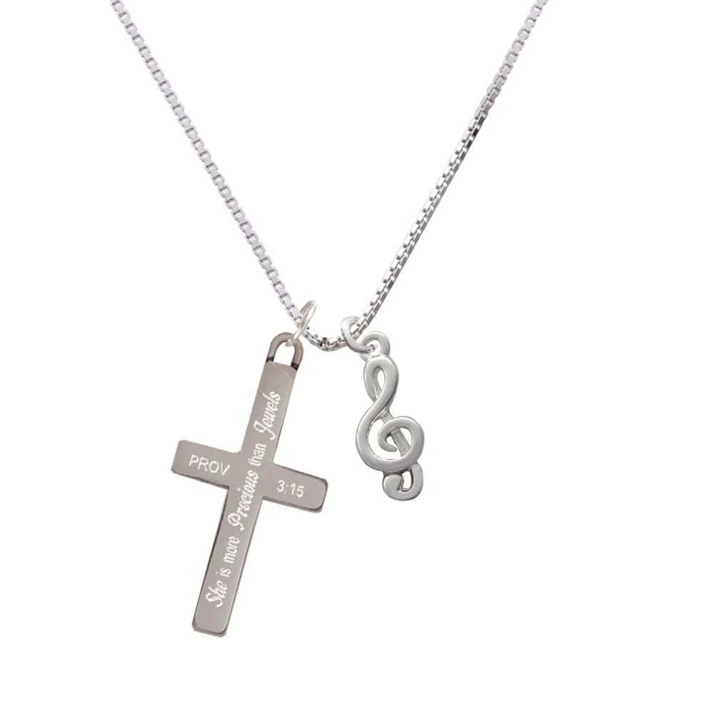 Clef - She is More Precious - Cross Necklace