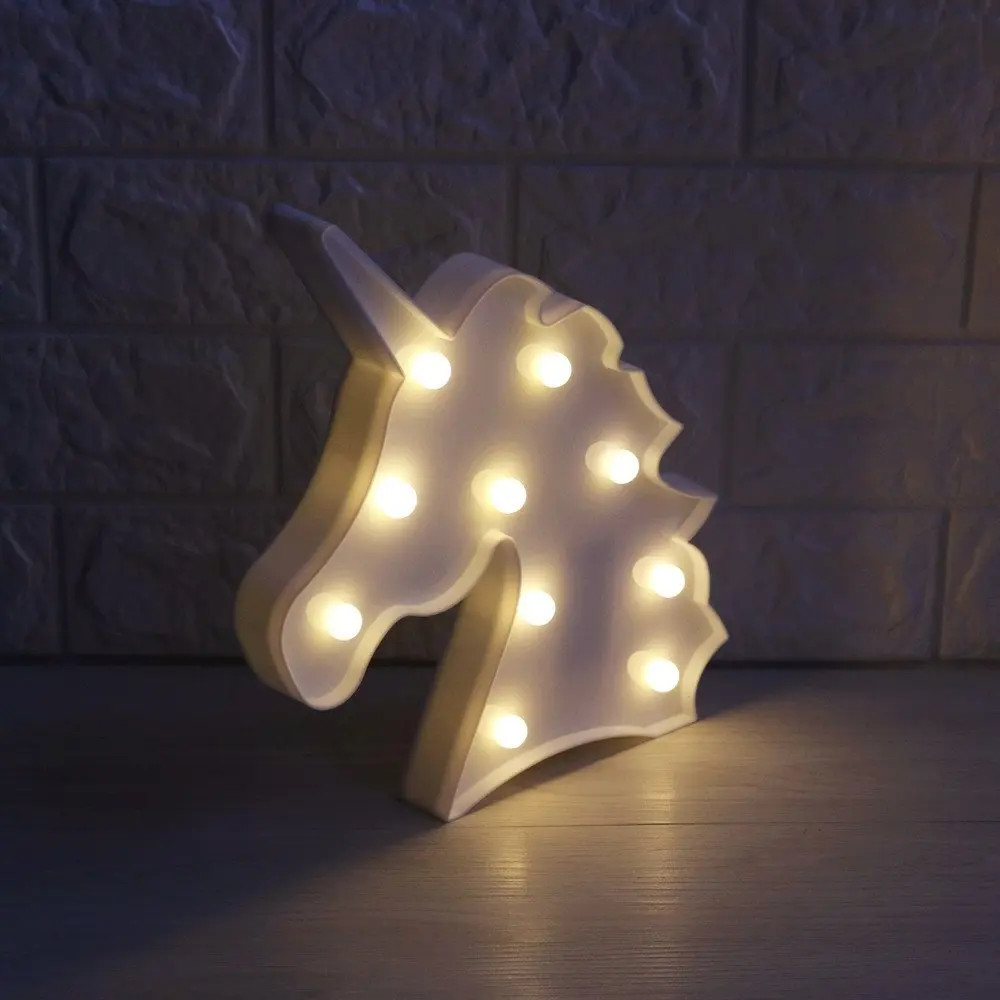 Luzes da Noite up letras unicórnio para decoração Geração de Energia : Mudar