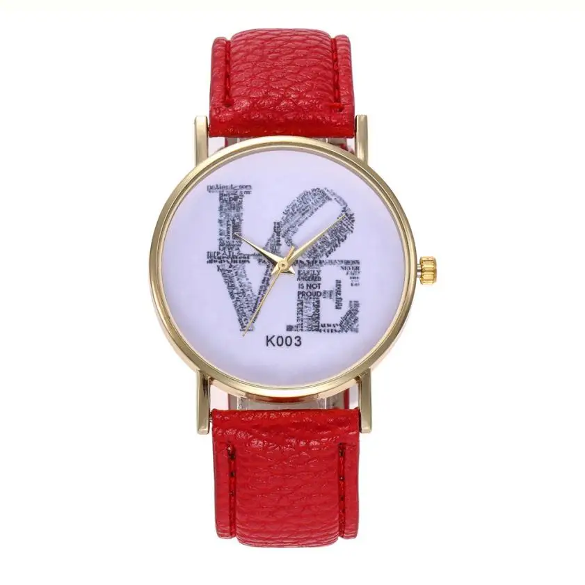 Темперамент повседневные часы Простой сувенир день рождения женские наручные часы подарки студенческие красивые унисекс Женские кварцевые часы# D - Цвет: red