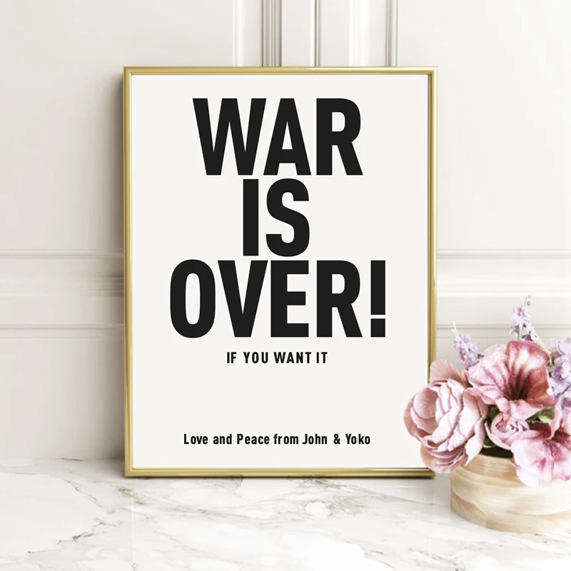 War Is Over Print John Lennon Yoko Ono Love Peace Quotes Wall Art Canvas Painting Iconic Art Work Poster Home Wall Decor Painting Calligraphy Aliexpress