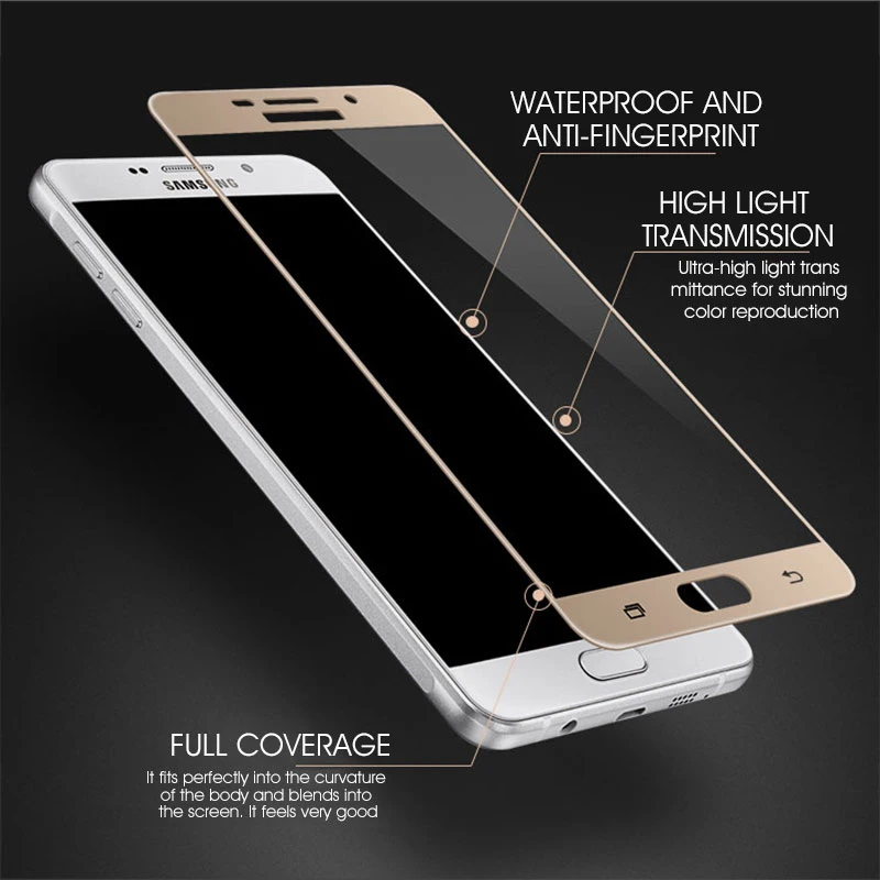 Закаленное стекло 9D для Samsung A7 2018 чехол Galaxy A6 A8 Plus A5 2017 защитное пленка с полным