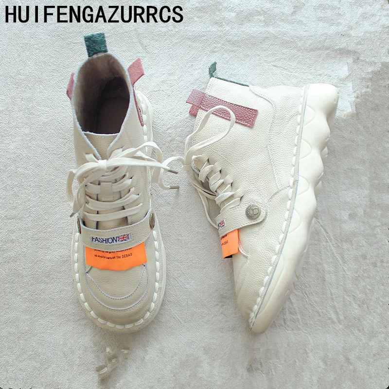 

HUIFENGAZURRCS-Original Handmade Shoes and Ankle Boots,Literary and Artistic Retro Shoes,Sewing Soft-soled Genuine Leather boots