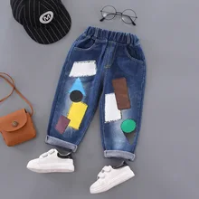 Детская одежда повседневные джинсовые штаны для маленьких девочек джинсы с цветочным принтом для малышей узкие плотные брюки для новорожденных штаны для детей от 6 до 24 месяцев