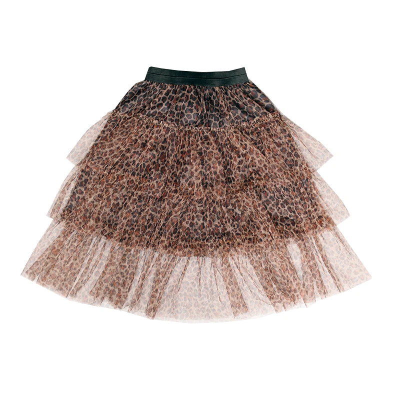 

Girls Clothing Bottoms Kids Skirts New Fashion Kids Leopard Pattern Mesh Ball Gown Skirts Baby Girls Mesh Skirts