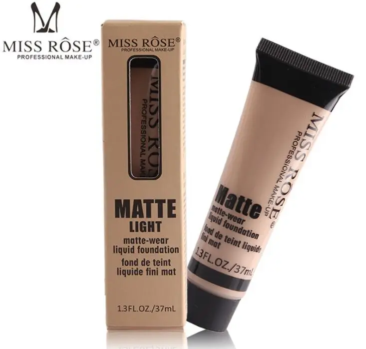 

MISS ROSE Face Makeup Matte Wear Base Liquid Foundation BB Cream Concealer Primer fond de teint liquide FAIR/LIGHT/IVORY