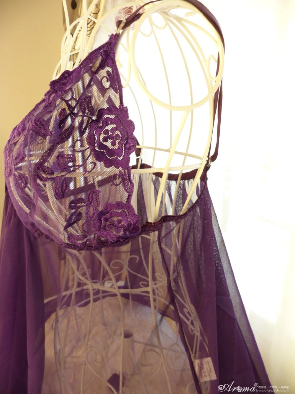 Кружевное Сетчатое женское полуслипы со стрингами, прозрачное Сексуальное Фиолетовое нижнее белье, платье-комбинация, горячая новинка, летняя одежда для сна для женщин, большие размеры