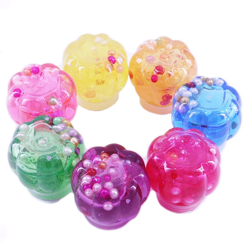 

7pcs/pack Pumpkin Bottle Slime Mud Seven-color Crystal Slime DIY Jelly Mud Light Soft Clay Magic Plasticine Kids Antistress Toys