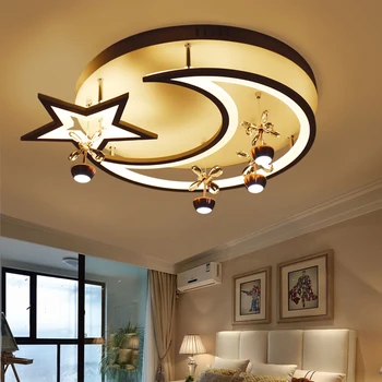 

2017 Moon and Star Modern LED Ceiling Lights Children Bedroom AC85 ~ 260V Luces de techo para dormitorio de ninos free