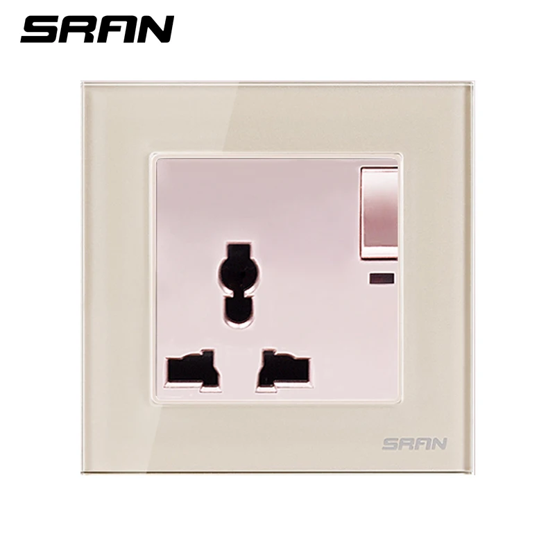 

SRAN World common standard wall socket multi-three hole 86*86 wall plug with switch flexible socket high quality certification