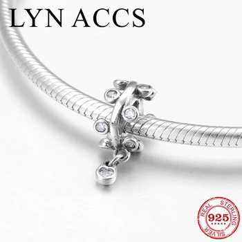 

2019 New round shape 925 Sterling Silver Fantasy decorate vine CZ fine beads Fit Original LYNACCS Charms Bracelet Jewelry making