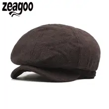 Ни один Gatsby Кепки береты Горячие газетчик в полоску Для мужчин Повседневное шляпа моды