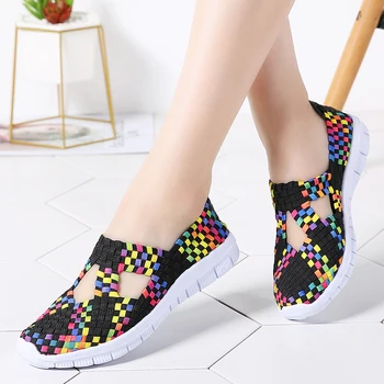 

TKN 2019 Sping women flats shoes women woven shoes flat sneakers shoes female ballet flats multi eva loafers ladies shoes 609