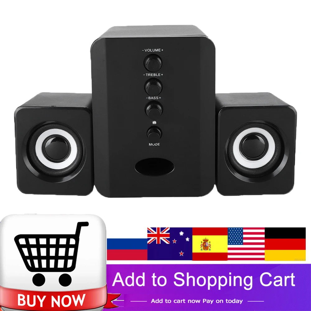 

SADA D202 Bluetooth Speaker Portable Mini 3W Combination Bass Subwoofer Speaker Column Computer Speaker 2 in 1 USB Wired Speaker