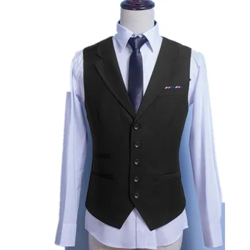 

new Vest Dress Men Formal Business Party Slim Mens Dress Vest Suit Gilet Homme Vest Dress Male Business Waistcoat