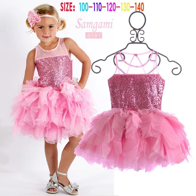 wholesale children girl gold sequined party princess dress toddler girl