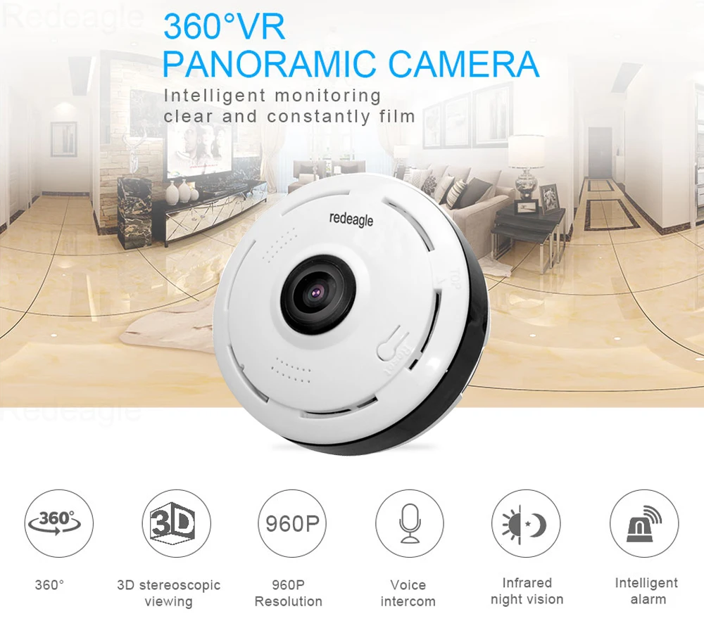 HD 1080 P беспроводной wifi IP CCTV Smart Security Cameas VR 3D Wi-Fi купольная камера рыбий глаз панорамный 2MP/1.3MP