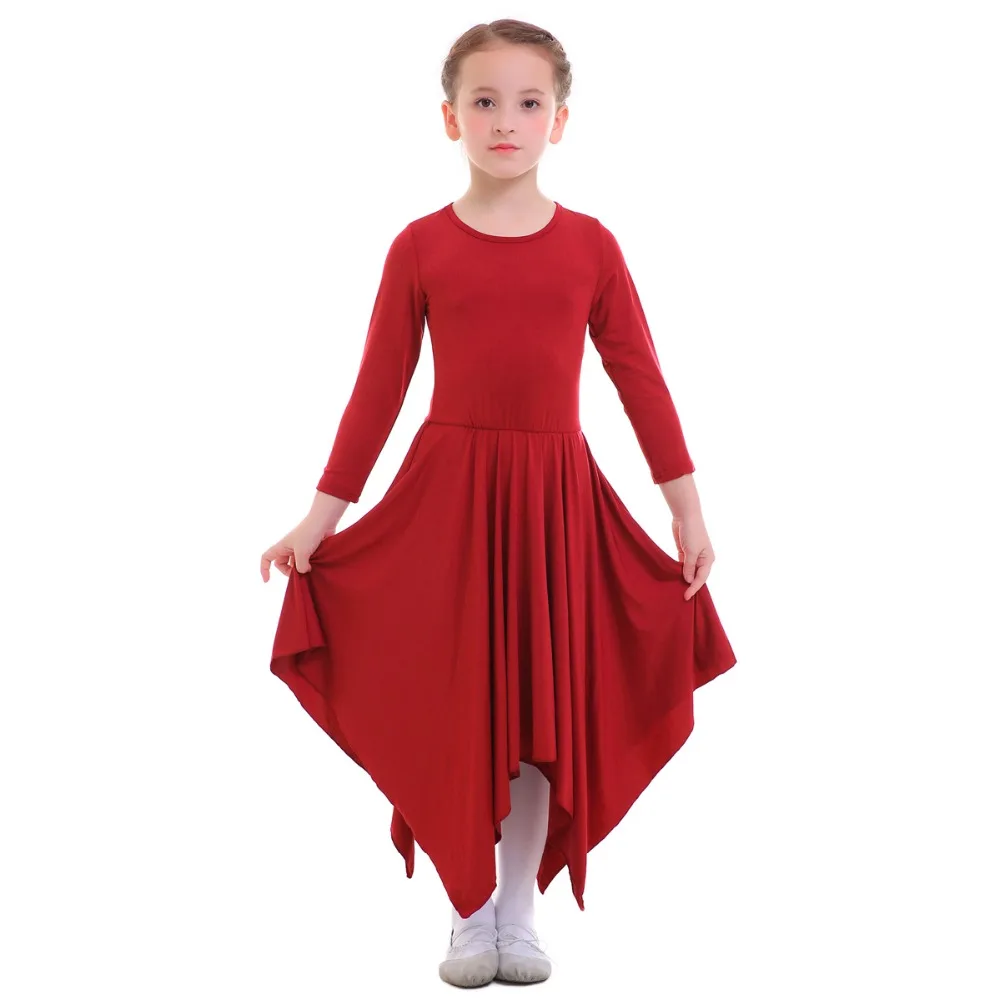 

Fashion Kids Ballet Dress Girl Dancer Dress Irregular Pleated Dress Liturgical Dance Dress Girls Praise Dress Ballet Dance Dress