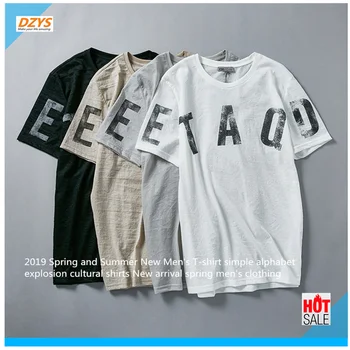 

2019 Spring and Summer New Men's T-shirt simple alphabet explosion cultural shirts New arrival spring men's clothing