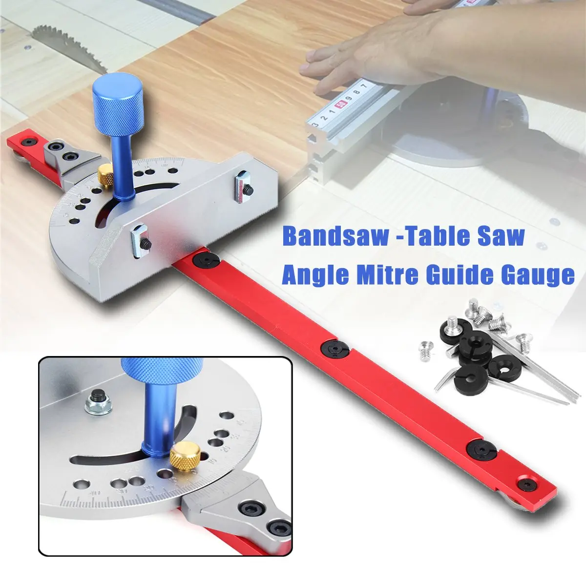 Miter Gauge Wood Working Tool For Bandsaw Table Saw Router Angle Miter Gauge Guide Fence Woodworking Machinery Parts high quality table saw router miter gauge sawing assembly ruler woodworking diy tools