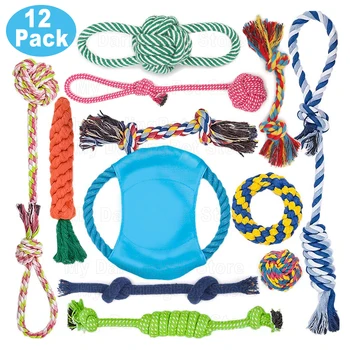 12Pcs Large Dog Toy Sets Chew Rope Toys for Dog Chewing Toys for Dog Outdoor Teeth Clean Toy for Big Dogs Juguete para Perros 1