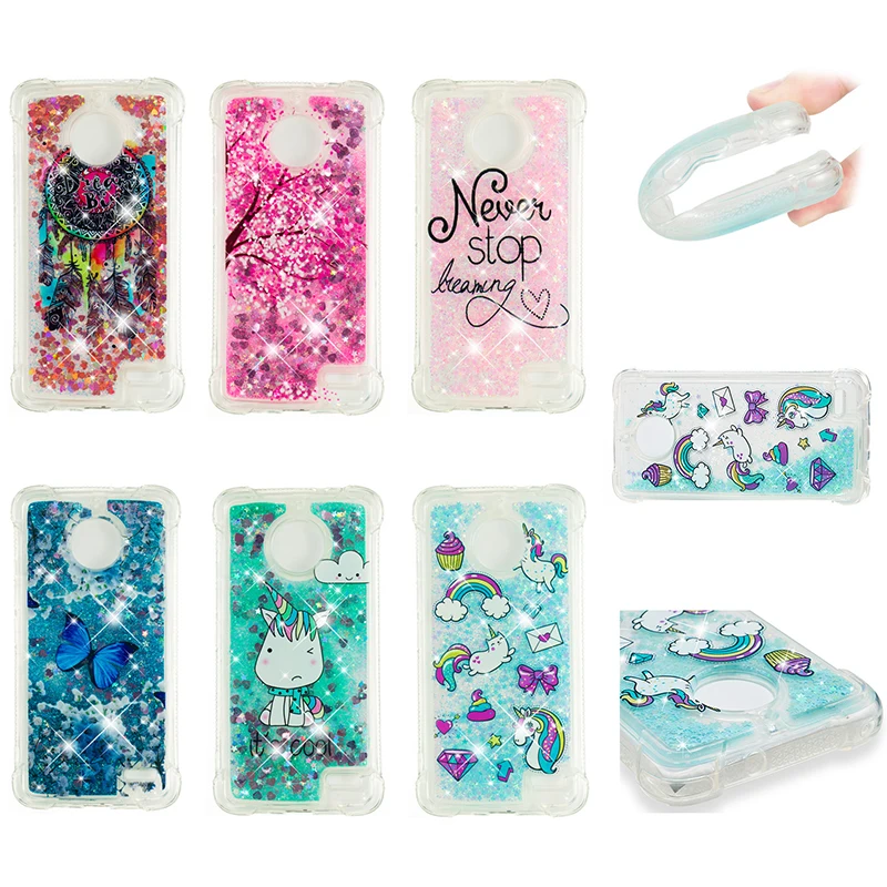 

HYAIZLZ Cases for Moto G5S Quicksand Case Back Cover Dynamic Liquid Pattern Case for Motorola E4 Eu Version Phone Shell