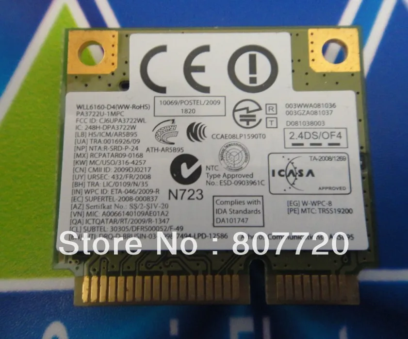 100% новый ar5b95 Pa3722u-1mpc мини-pci-e половинной высоты беспроводной сетевой карты для