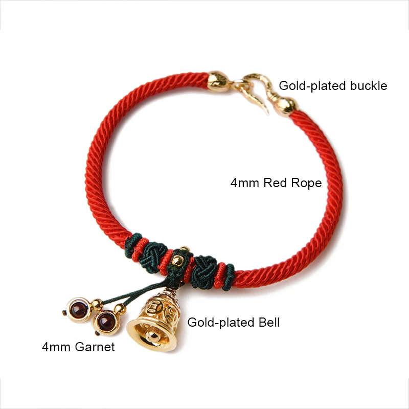 BOEYCJR золотой цвет колокольчик плетеная веревка браслеты и ювелирные изделия ручной работы этнические Lucky Energy браслет для женщин подарок